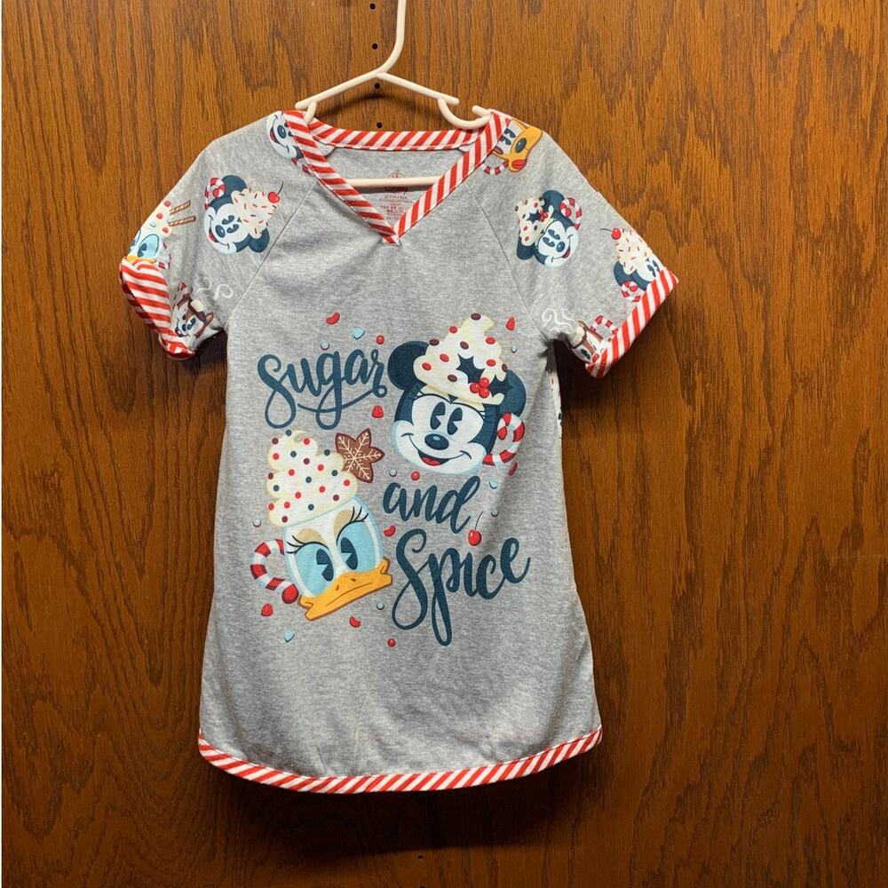 Disney Sugar and Spice Minnie Mouse Sleep Shirt Nightgown Girls Gray Size 4
